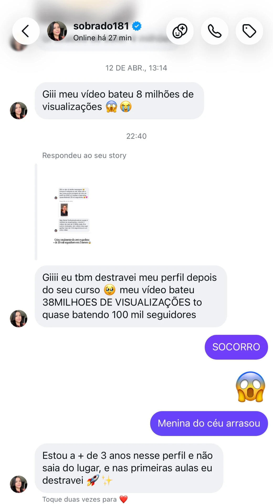 Instagram: vídeo bateu 38 milhões de visualizações e o perfil está quase batendo 100 mil seguidores