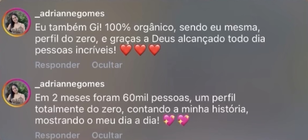 Comentários do Instagram: crescimento 100% orgânico com perfil do zero e 60 mil pessoas em 2 meses